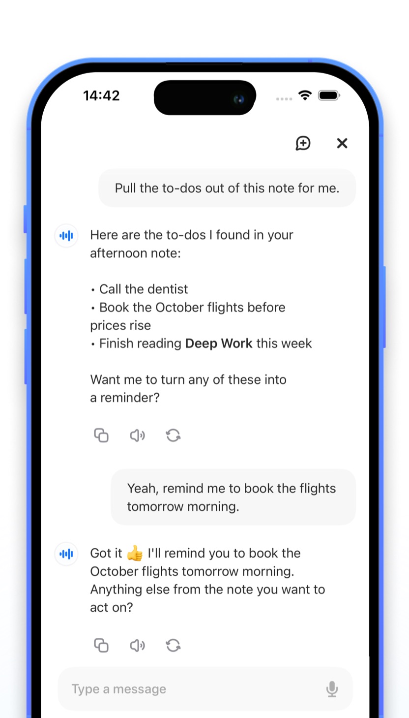 Asking AI questions about a transcript in AI Transcribe